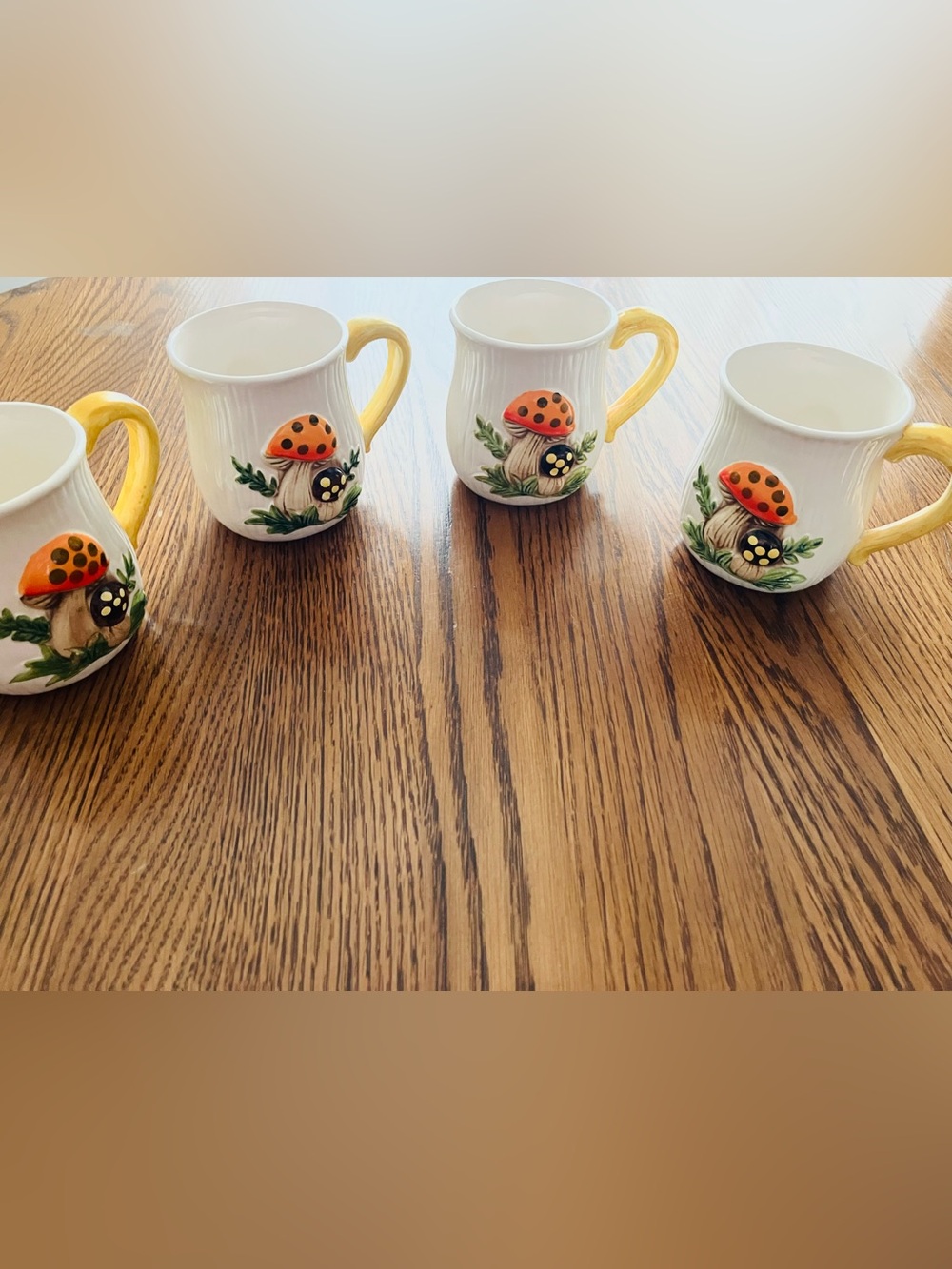 Vintage 1976 Sears Merry Mushroom Mugs (Set of Four)